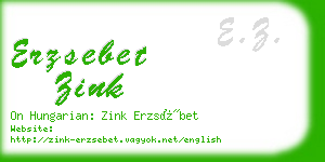 erzsebet zink business card